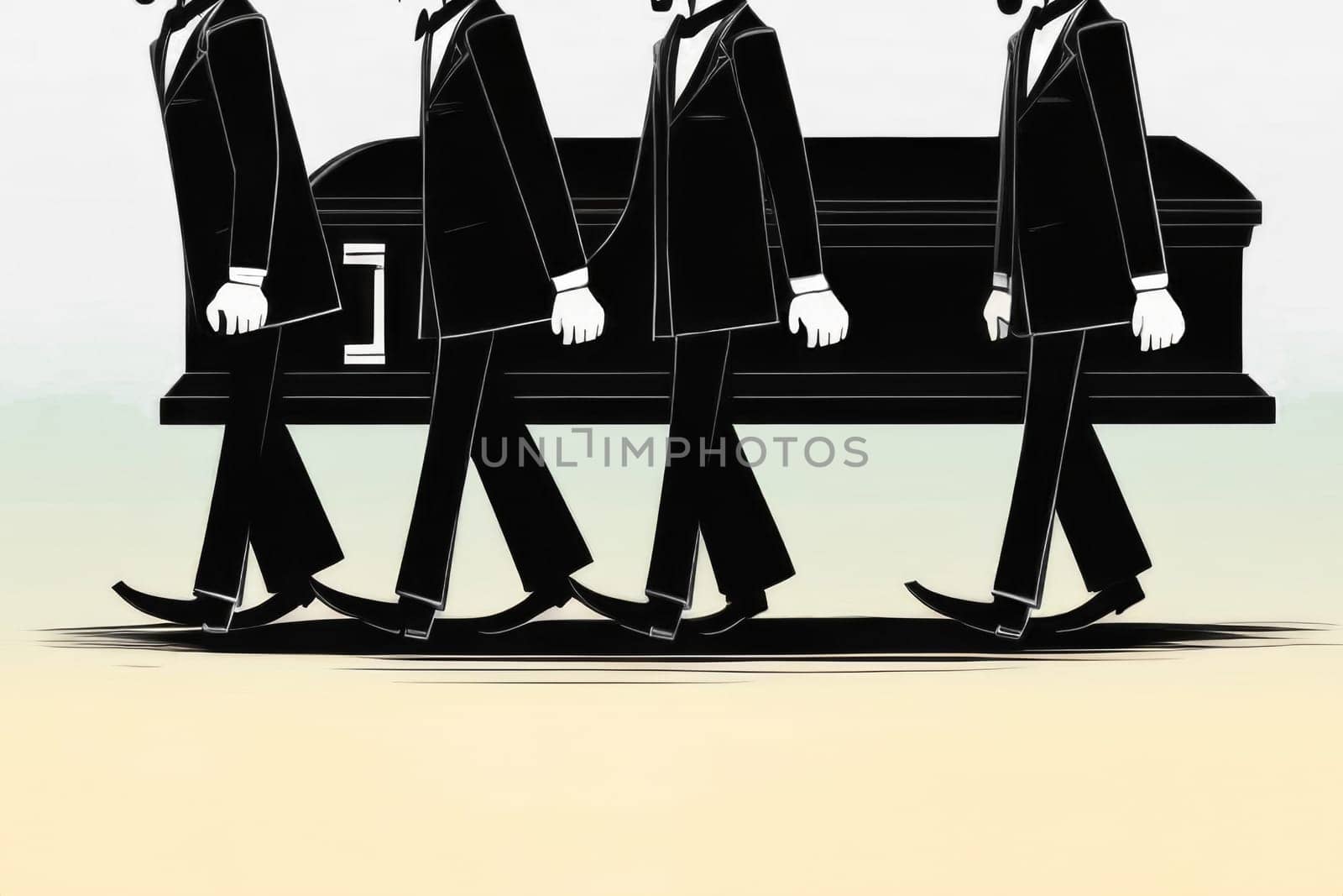 Funeral service loading the coffin