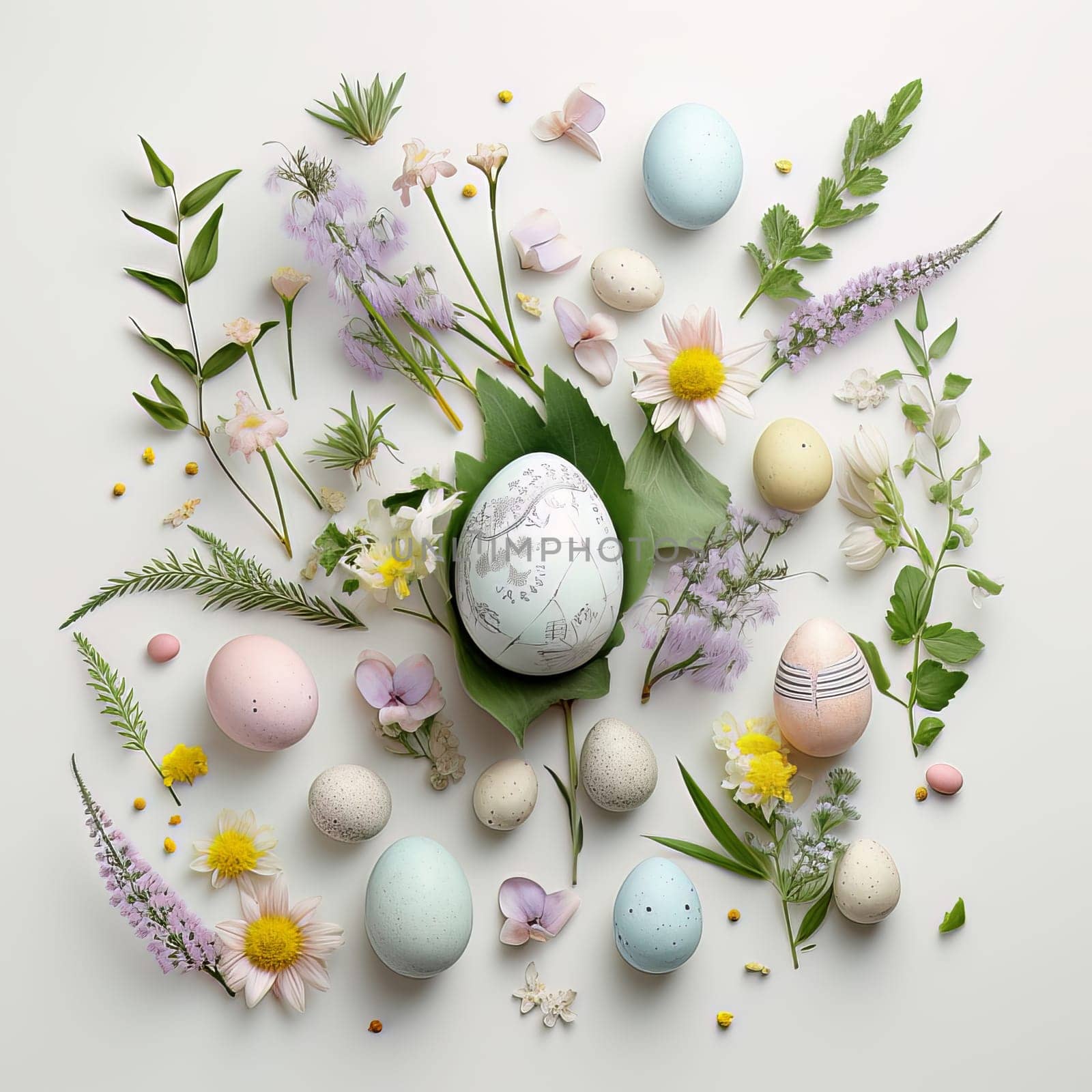 Happy Easter background with Easter eggs. High quality photo