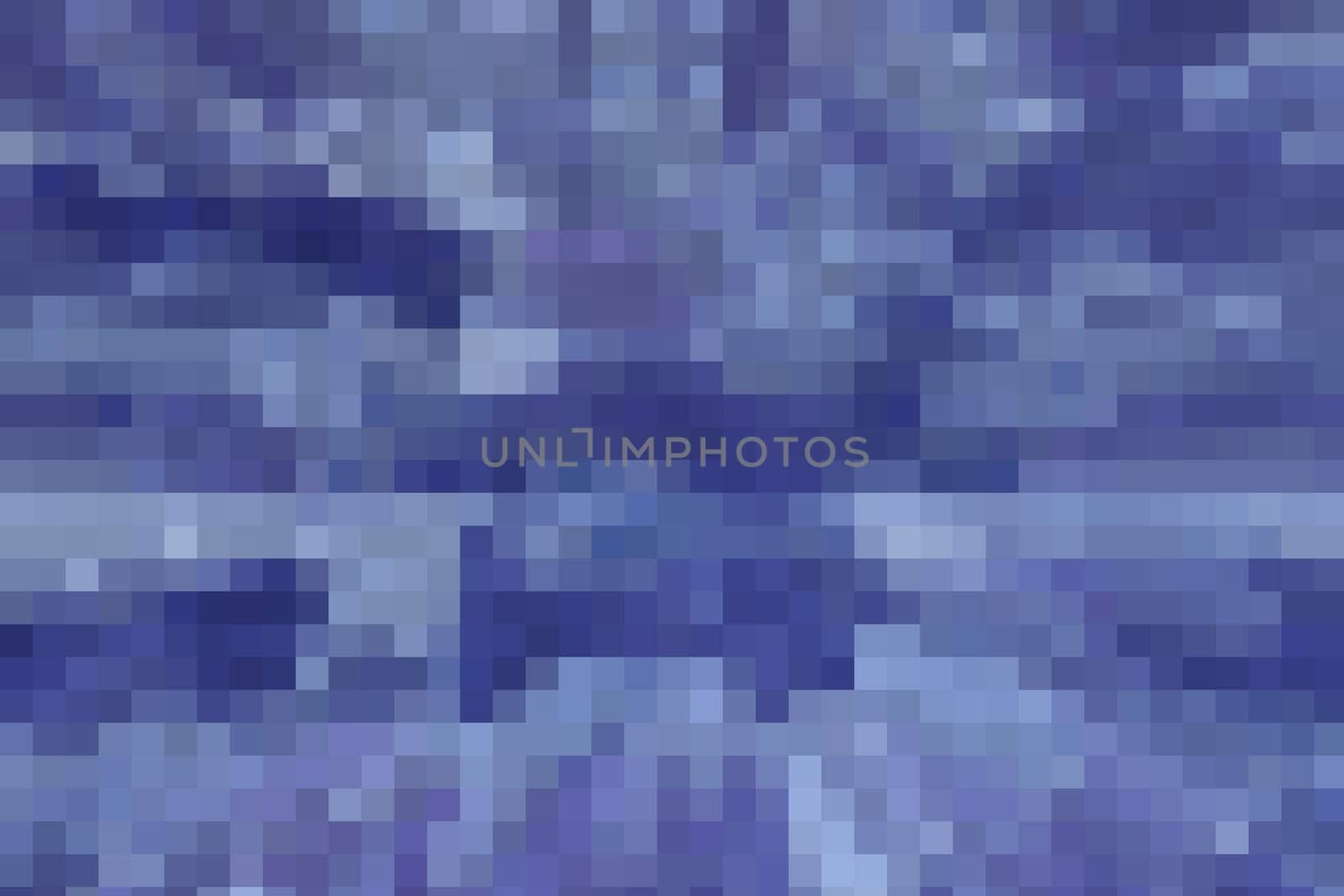 Abstract gradient background from many blue square pixels of different brightness. Background for design.