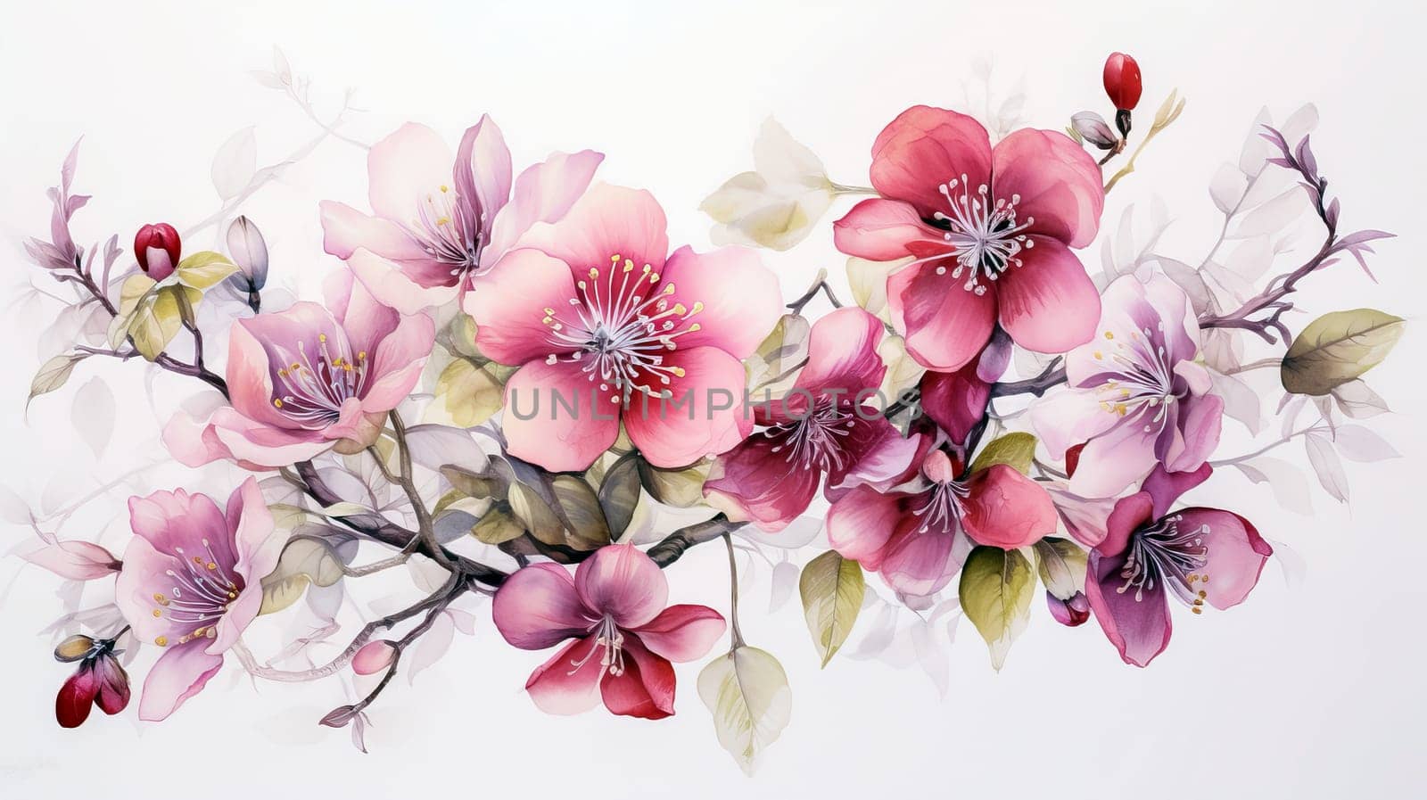 Beautiful flowers in chinese style. Ai art . High quality photo