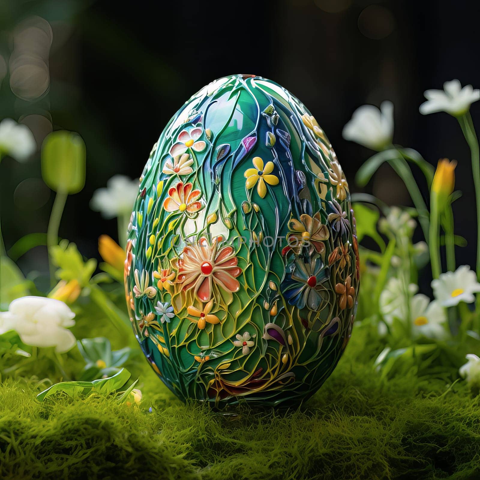 Happy Easter background with Easter eggs. High quality photo