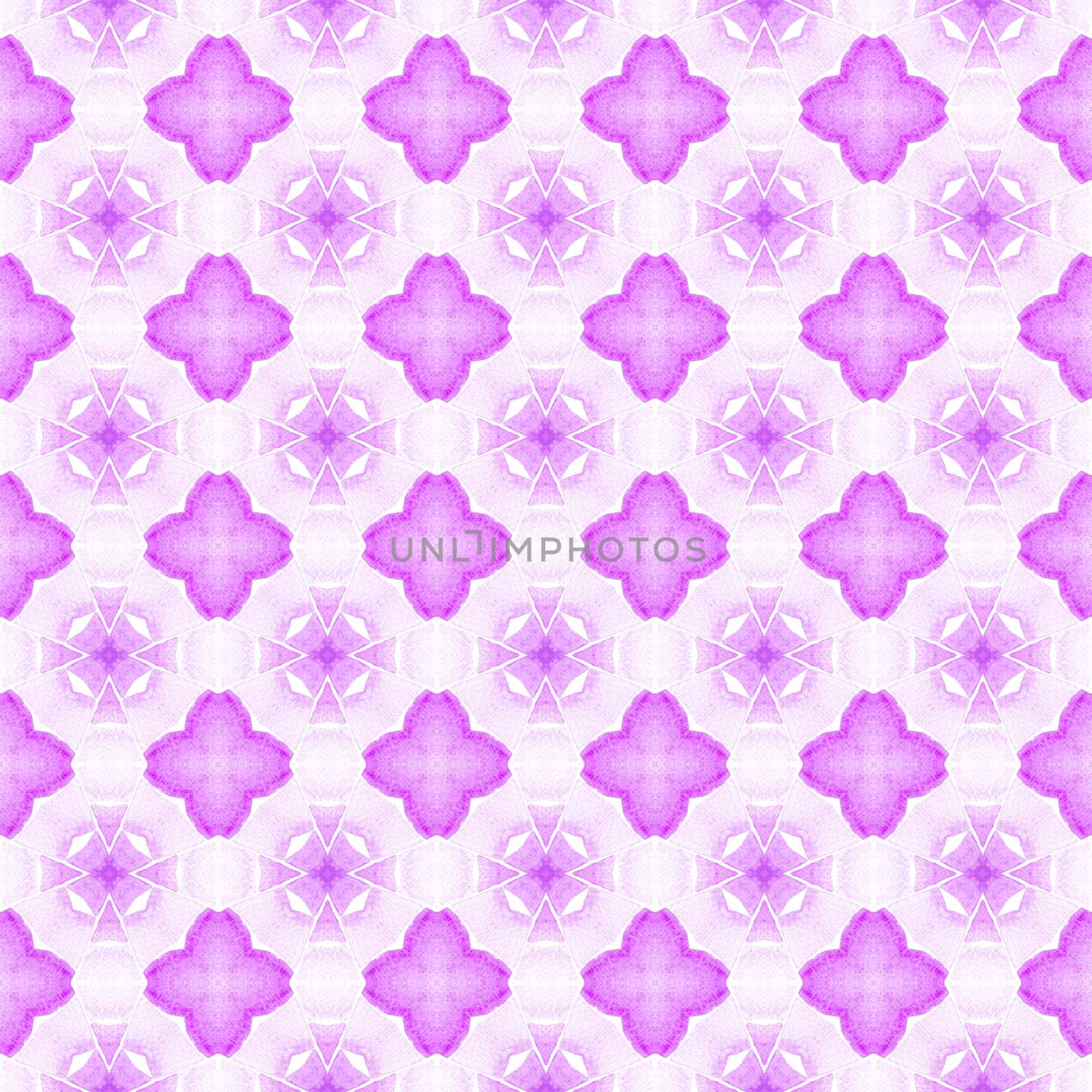 Mosaic seamless pattern. Purple fascinating boho chic summer design. Hand drawn green mosaic seamless border. Textile ready bold print, swimwear fabric, wallpaper, wrapping.