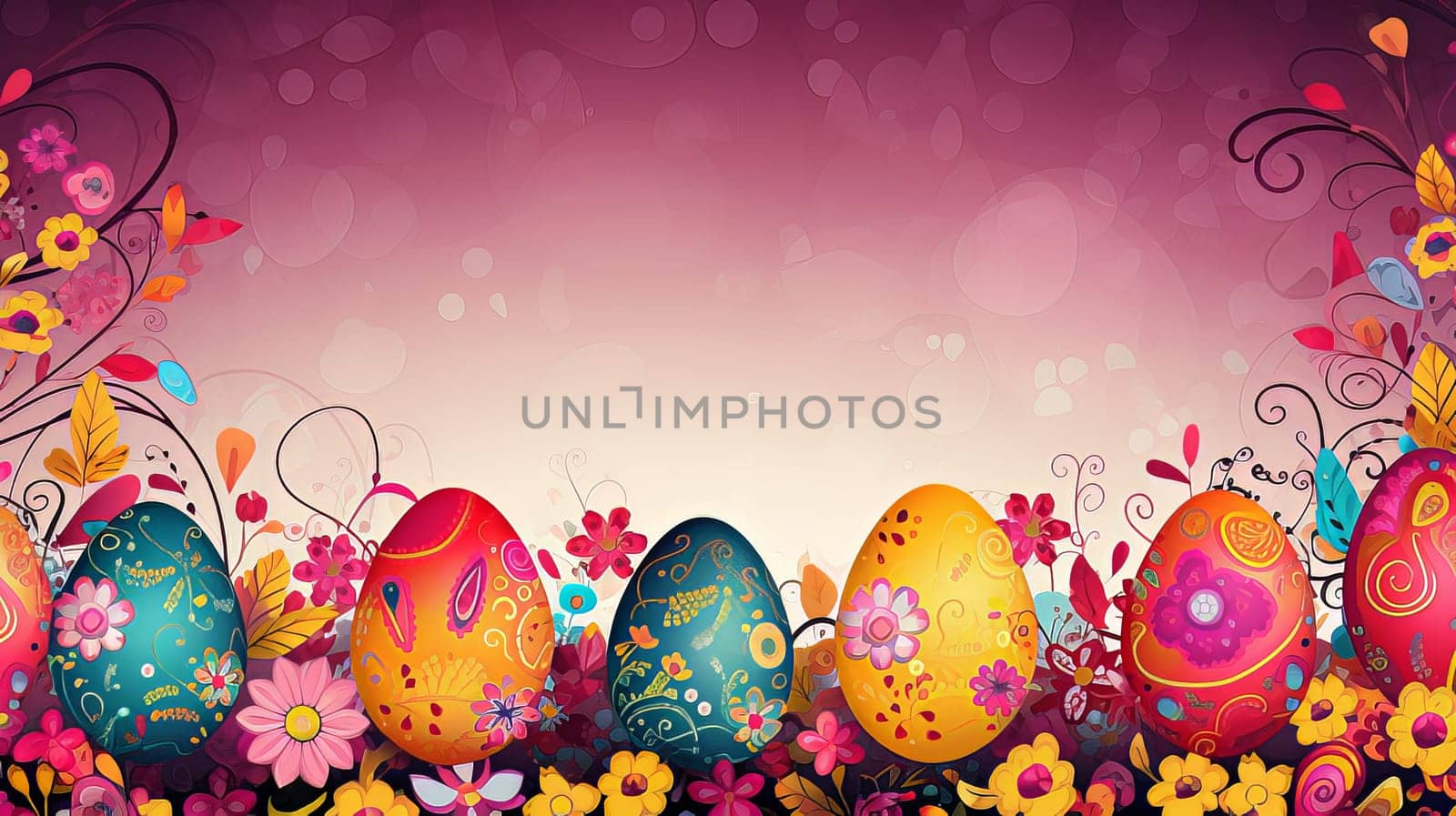 Happy Easter background with Easter eggs. High quality photo