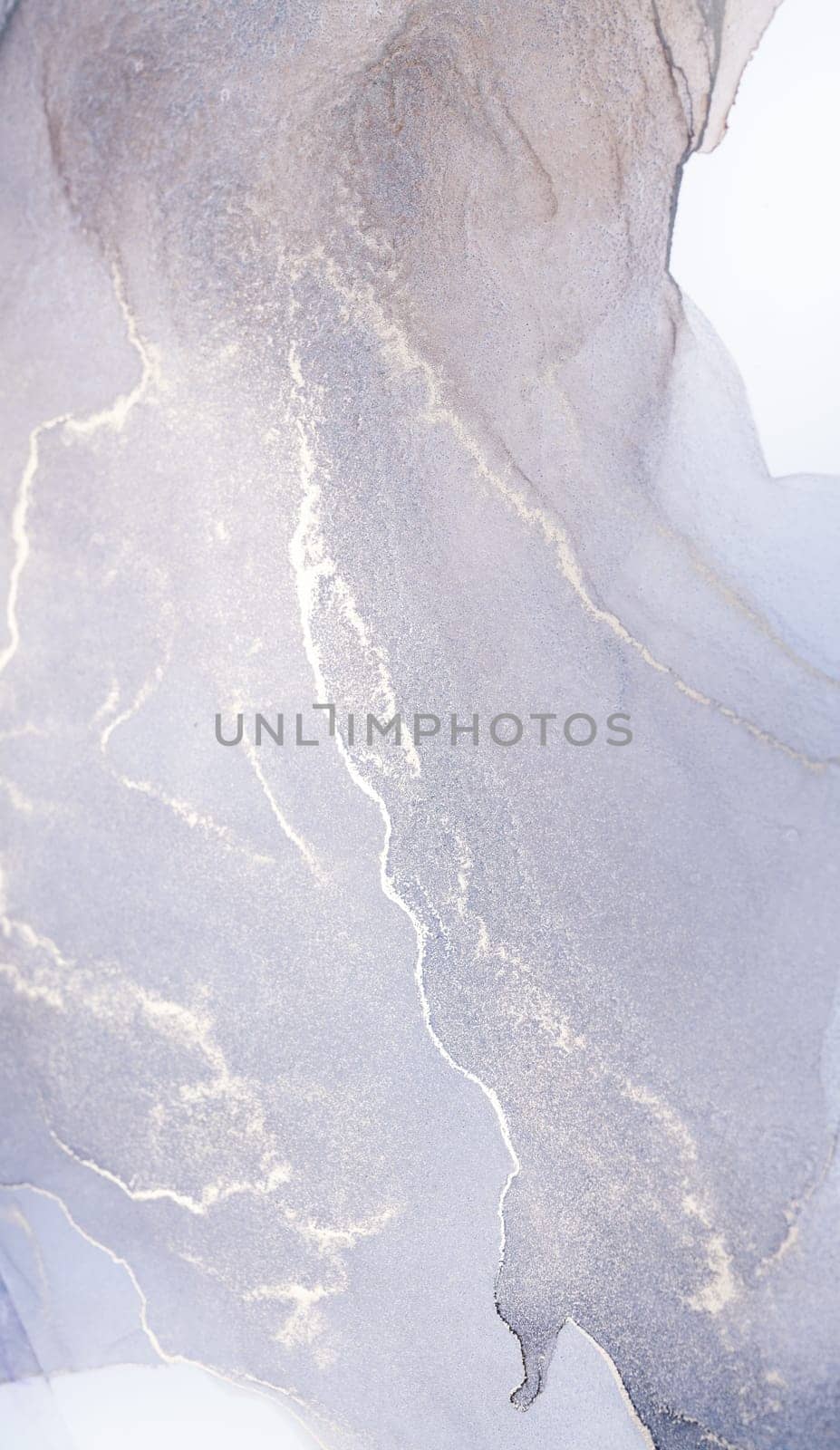 A close-up of a silver and grey ink swirl abstract art piece.