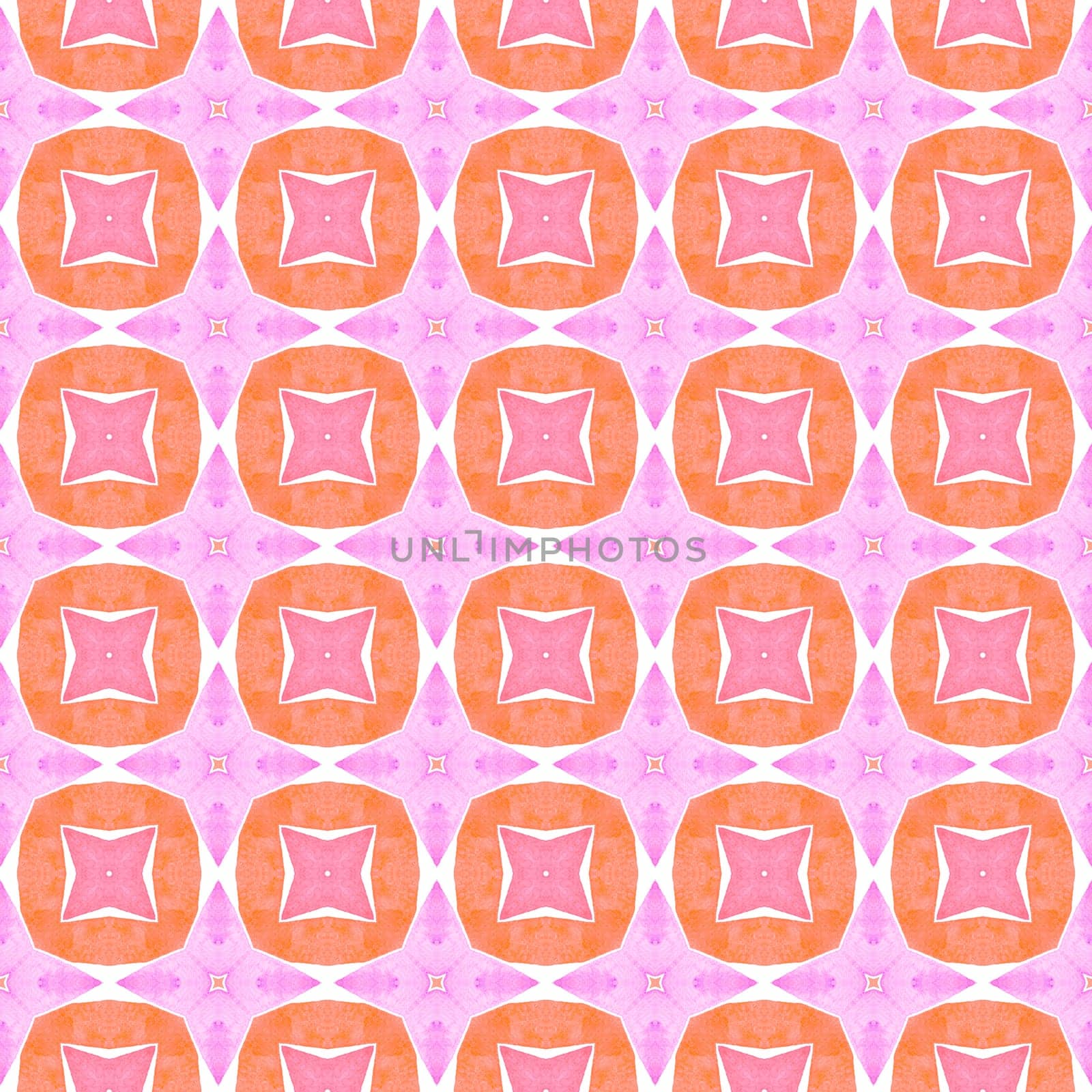 Textile ready bewitching print, swimwear fabric, wallpaper, wrapping. Orange great boho chic summer design. Repeating striped hand drawn border. Striped hand drawn design.