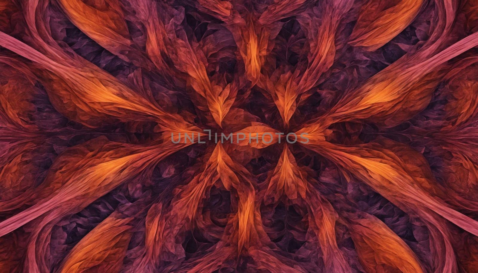 The image showcases a mesmerizing abstract pattern created from the interplay of light and shadow on a vibrant collection of autumn leaves. The warm colors of crimson and gold intertwine, forming intricate shapes and textures that evoke a sense of serenity and tranquility.