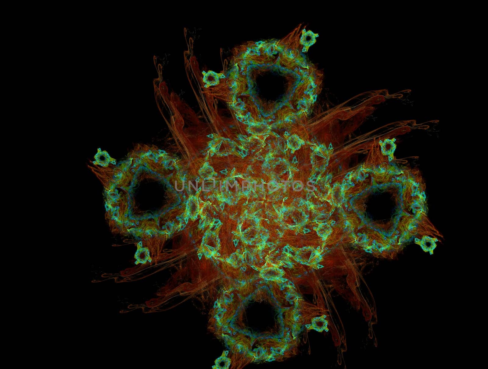 Imaginatory lush fractal texture image abstract background