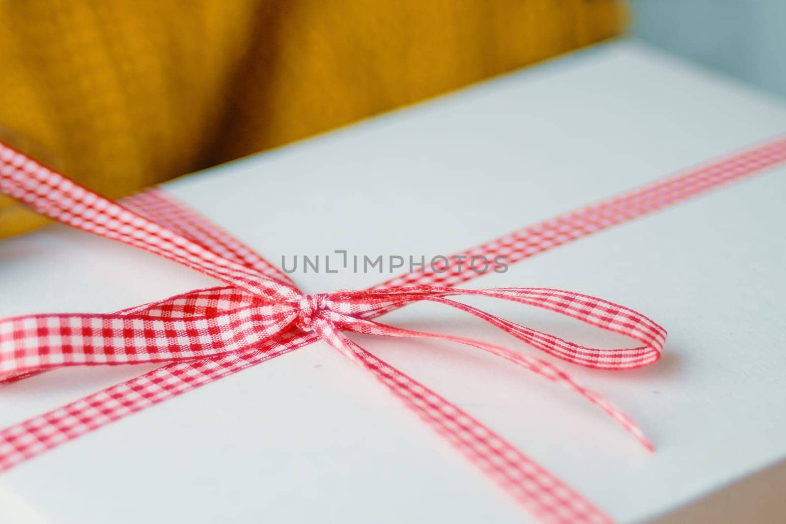 Christmas composition with present box.The concept of packaging the Christmas range and gift.
