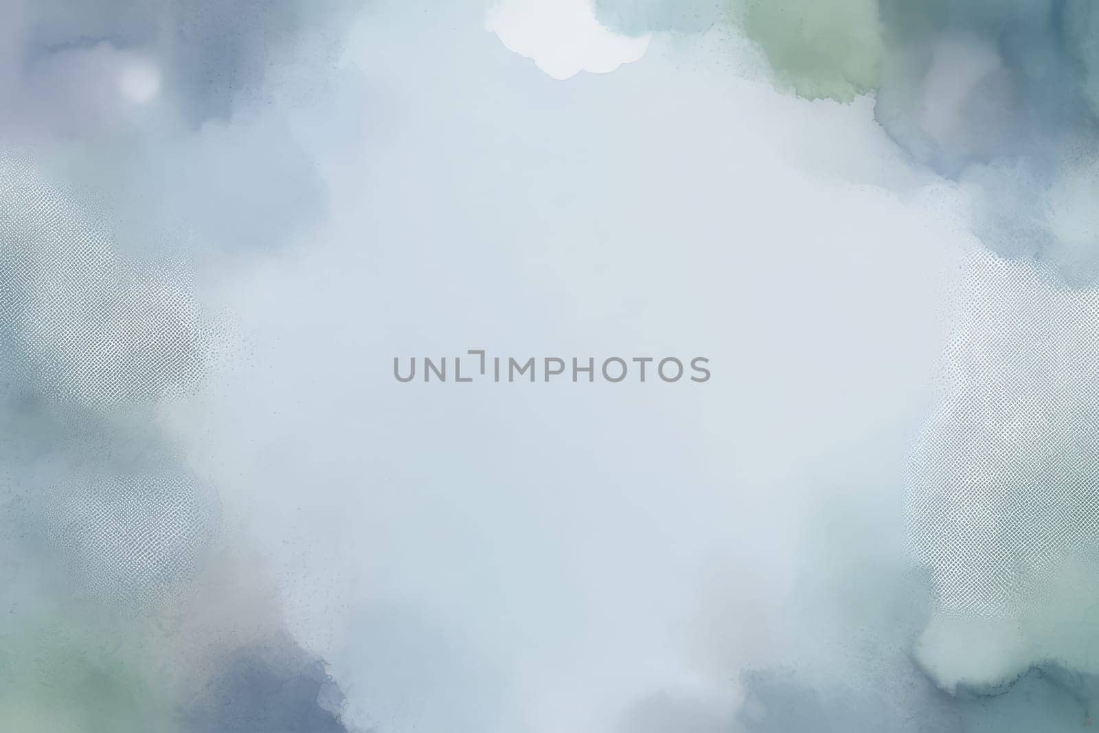 Watercolor background in blue and white painting with cloudy distressed texture grunge, soft fog or hazy lighting and pastel colors. High quality photo