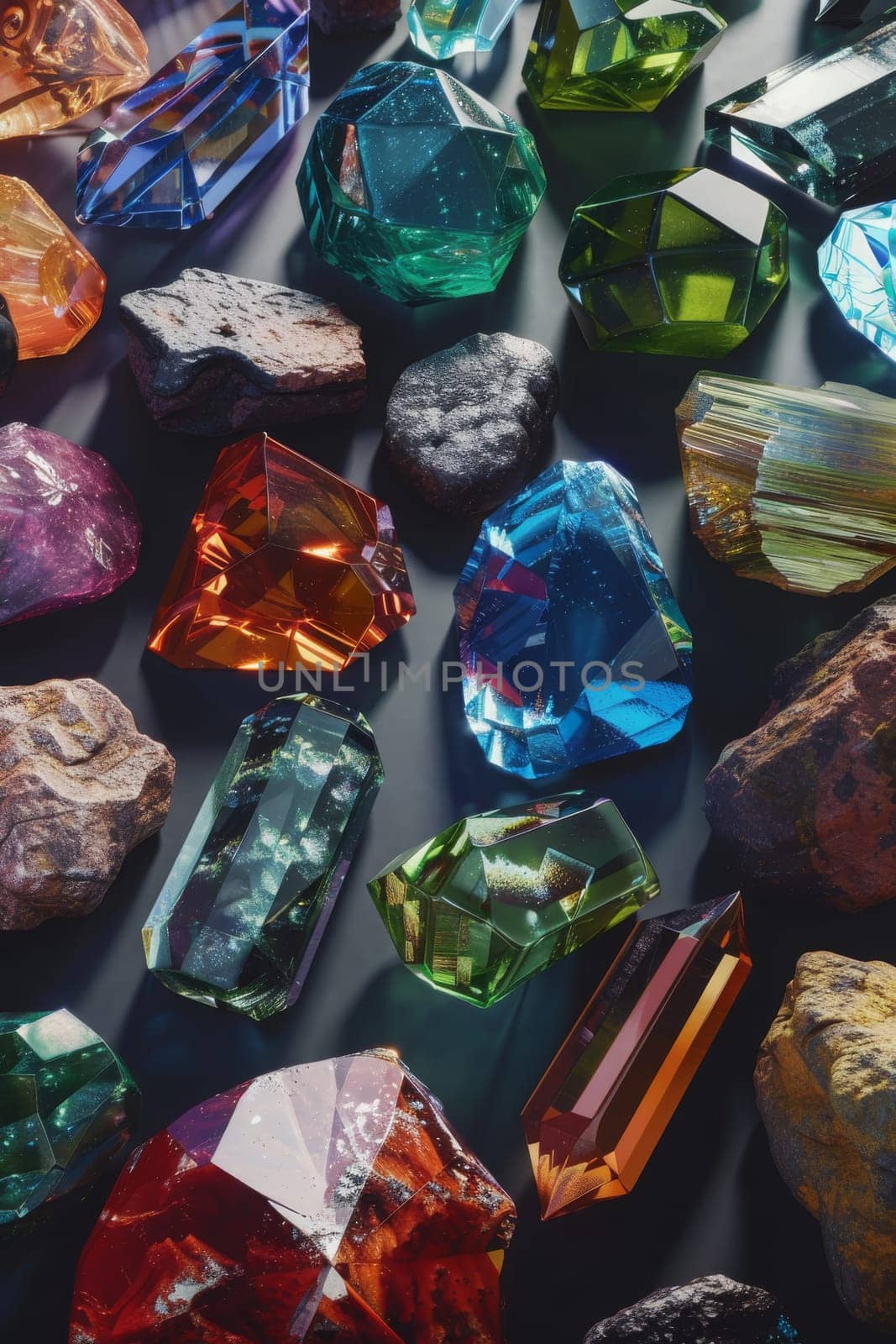 colored stones, nature Generative AI,
