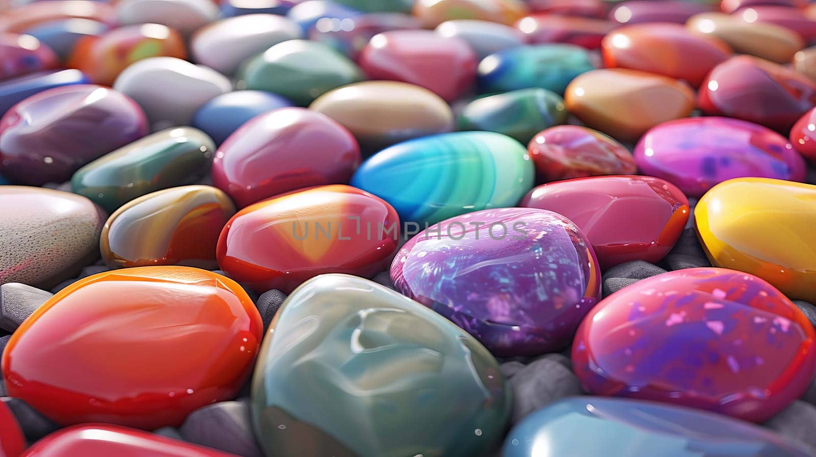 colored stones, nature Generative AI,