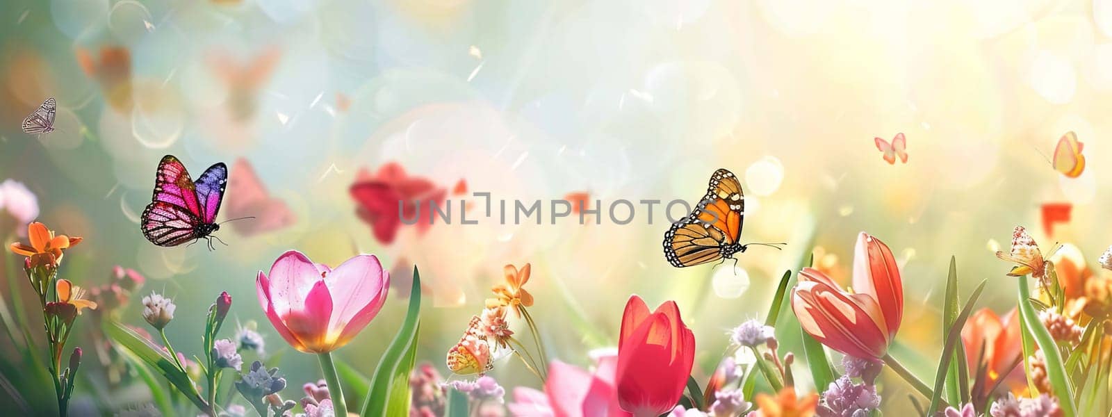 Swallowtail Butterfly on purple flower, nature, Generative AI,