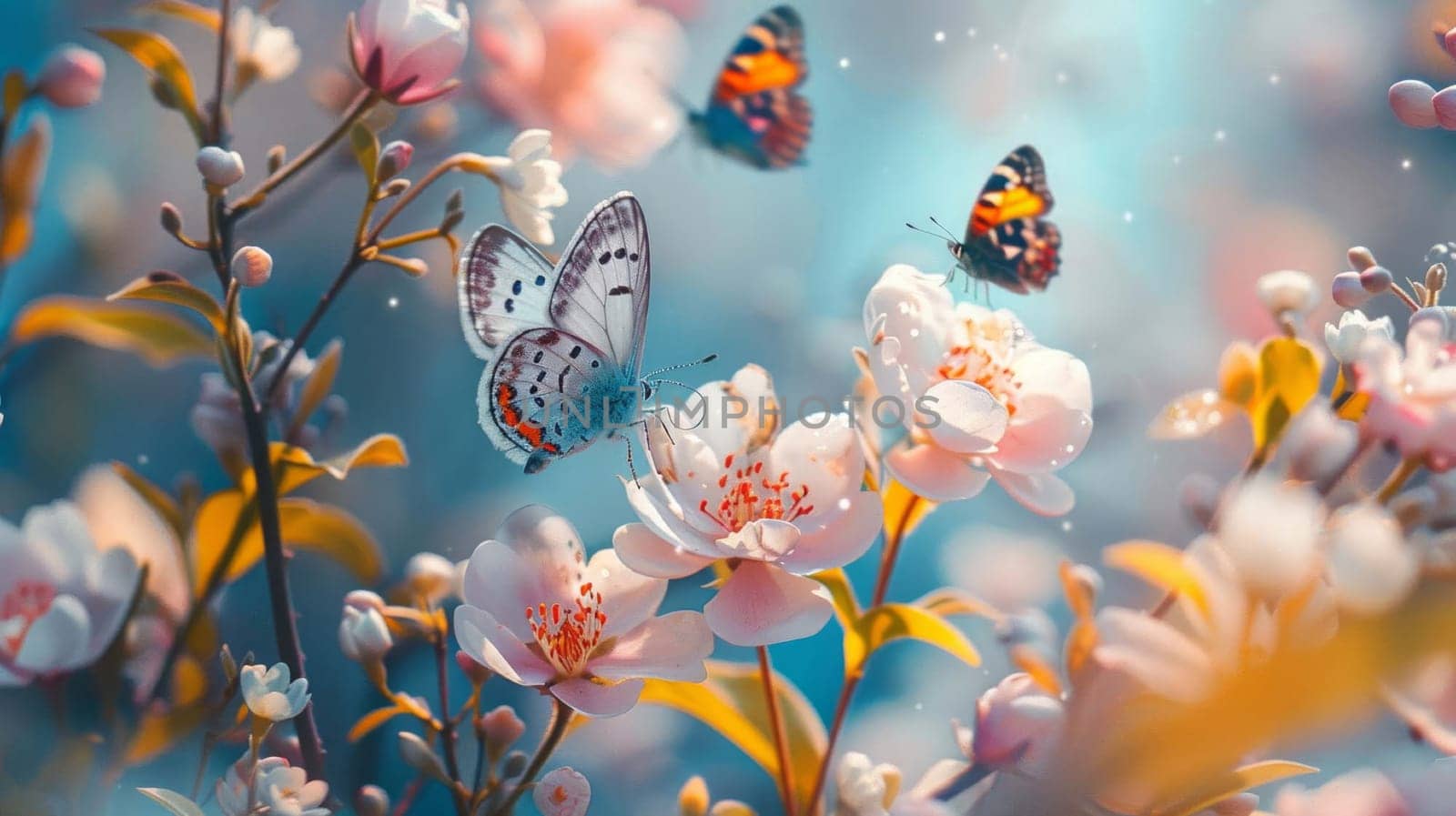Swallowtail Butterfly on purple flower, nature, Generative AI,