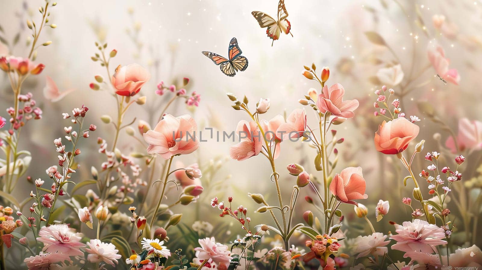 Swallowtail Butterfly on purple flower, nature, Generative AI,