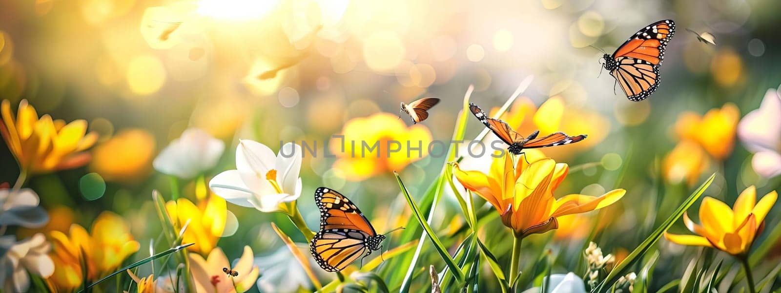 Swallowtail Butterfly on purple flower, nature, Generative AI,