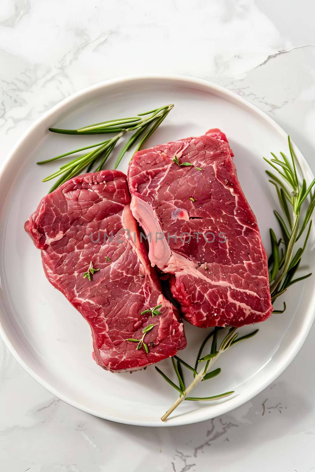 fresh steak on a plate, food Generative AI,