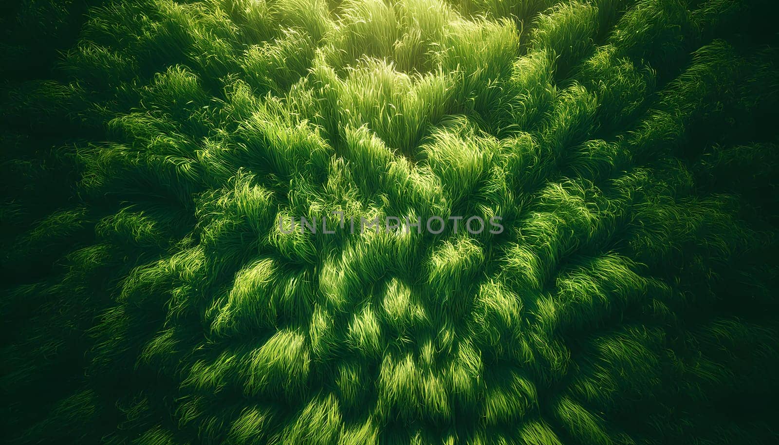 sunny grassy field for green natural plant background.