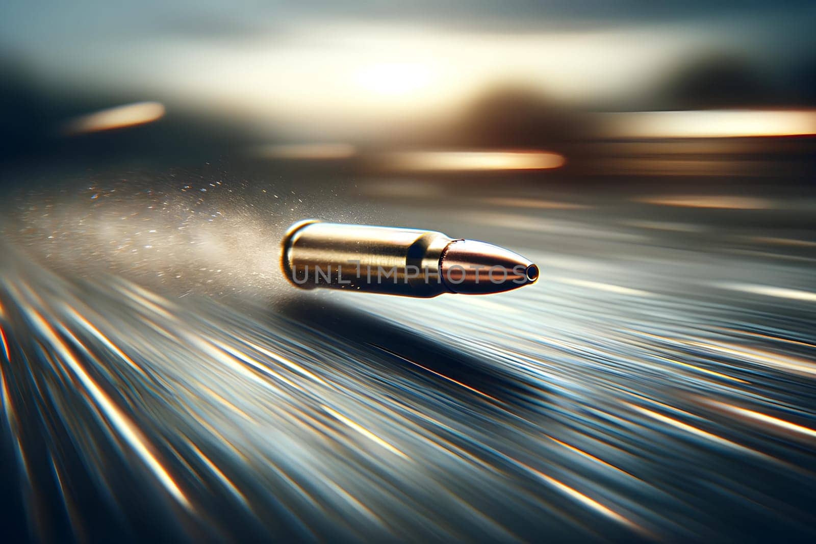 a flying projectile, blurred in motion.