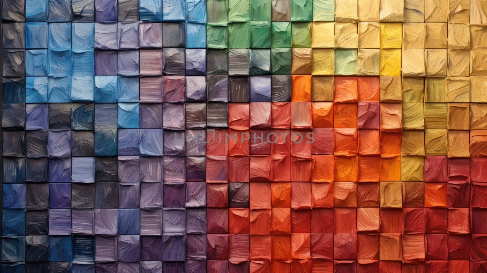 Eye-Catching Vibrant 3D Wooden Mosaic Wall Art Background for Websites and Blogs.