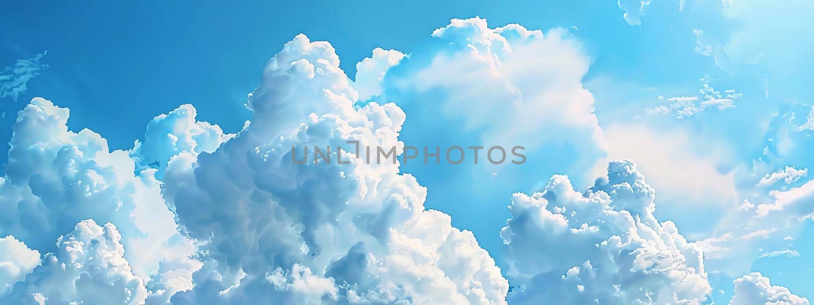 Blue sky with clouds selective focus nature, nature, Generative AI,