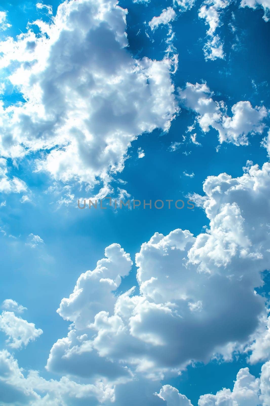 Blue sky with clouds selective focus nature, nature, Generative AI,