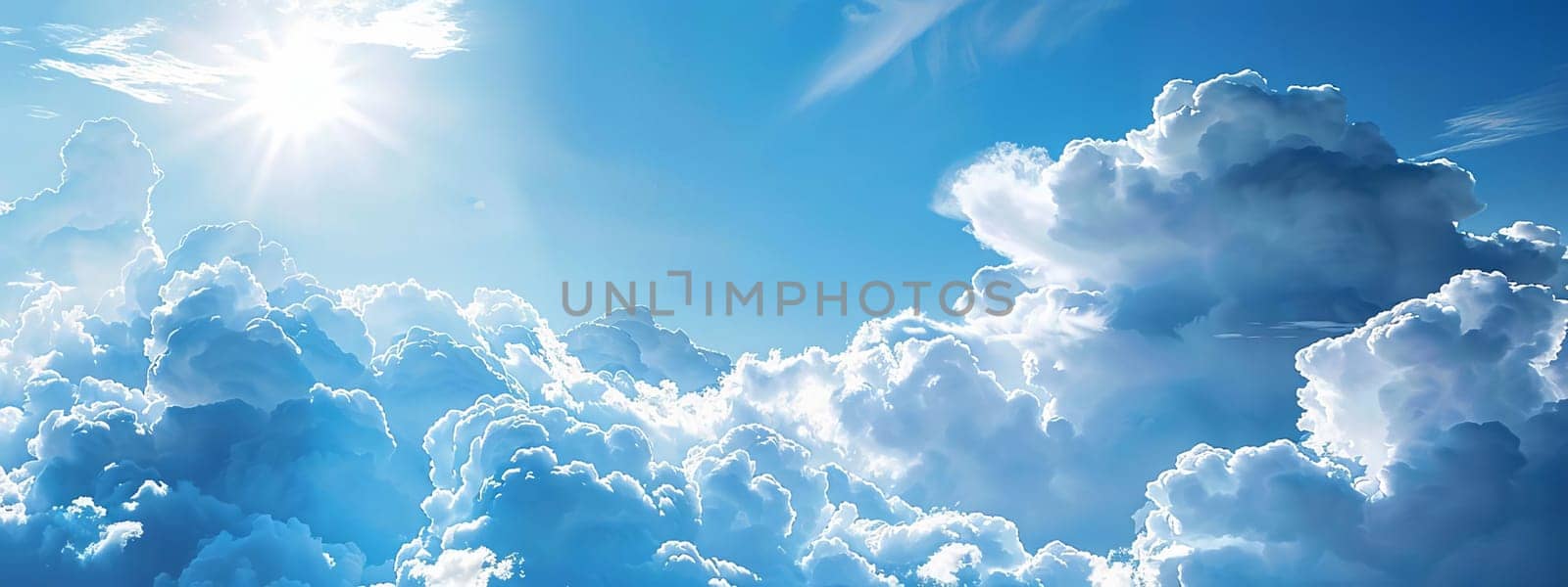 Blue sky with clouds selective focus nature, nature, Generative AI,