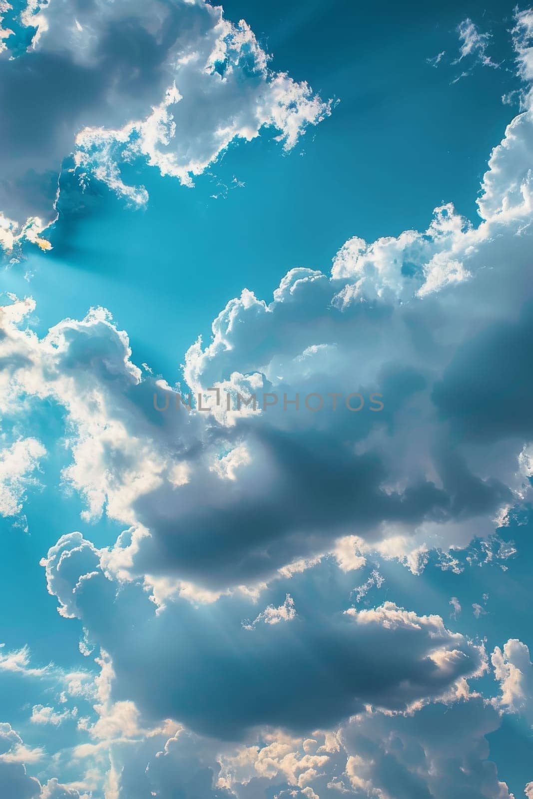 Blue sky with clouds selective focus nature, nature, Generative AI,