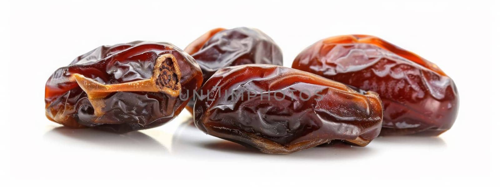 Dried dates fruits isolated on white background, food, Generative AI,