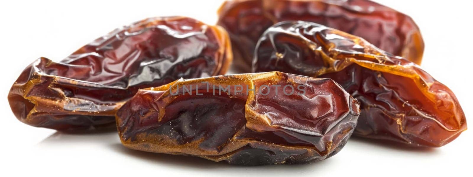 Dried dates fruits isolated on white background, food, Generative AI,