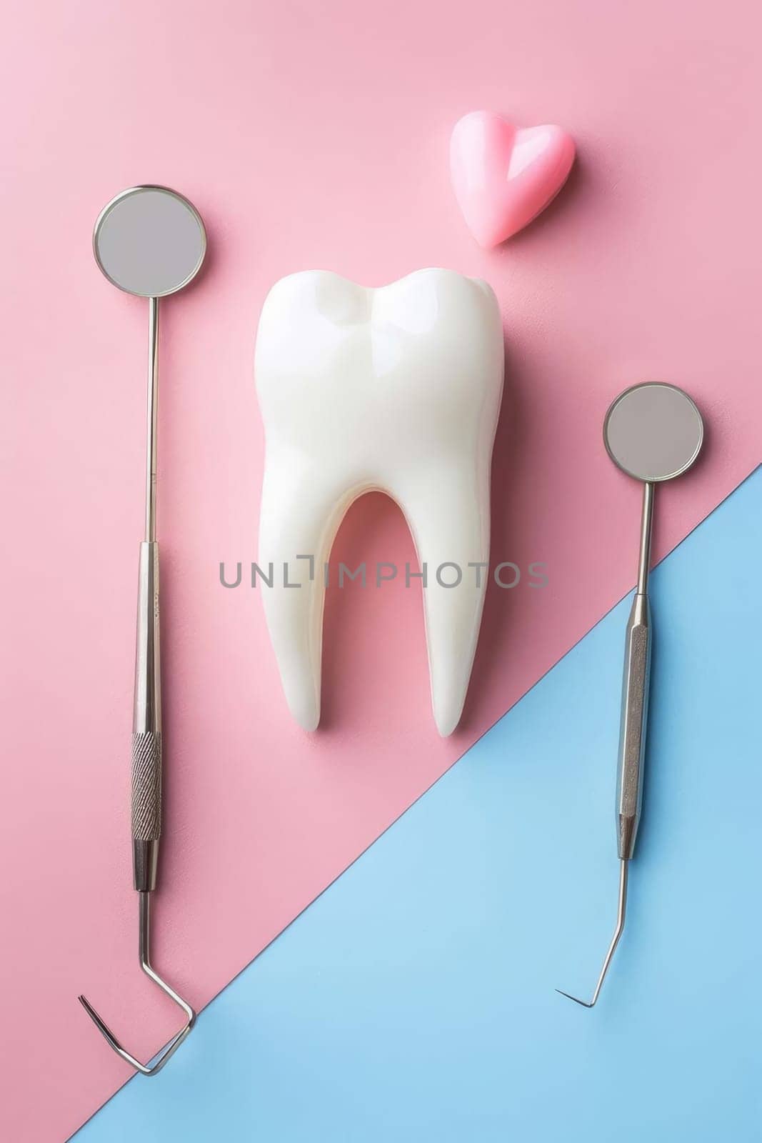 tooth model and dental tools, Medical Generative AI,
