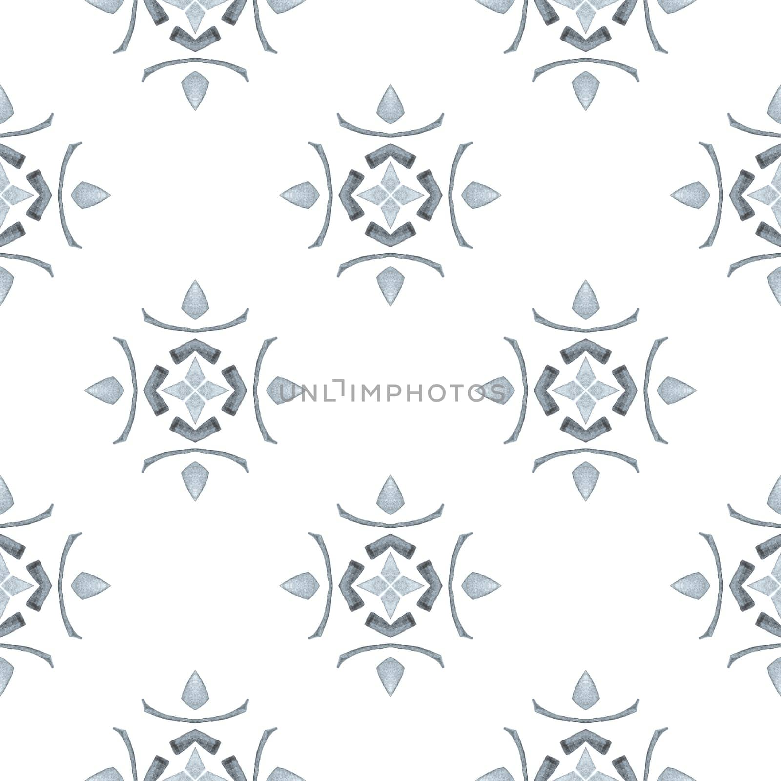 Hand painted tiled watercolor border. Black and white Actual boho chic summer design. Textile ready amazing print, swimwear fabric, wallpaper, wrapping. Tiled watercolor background.