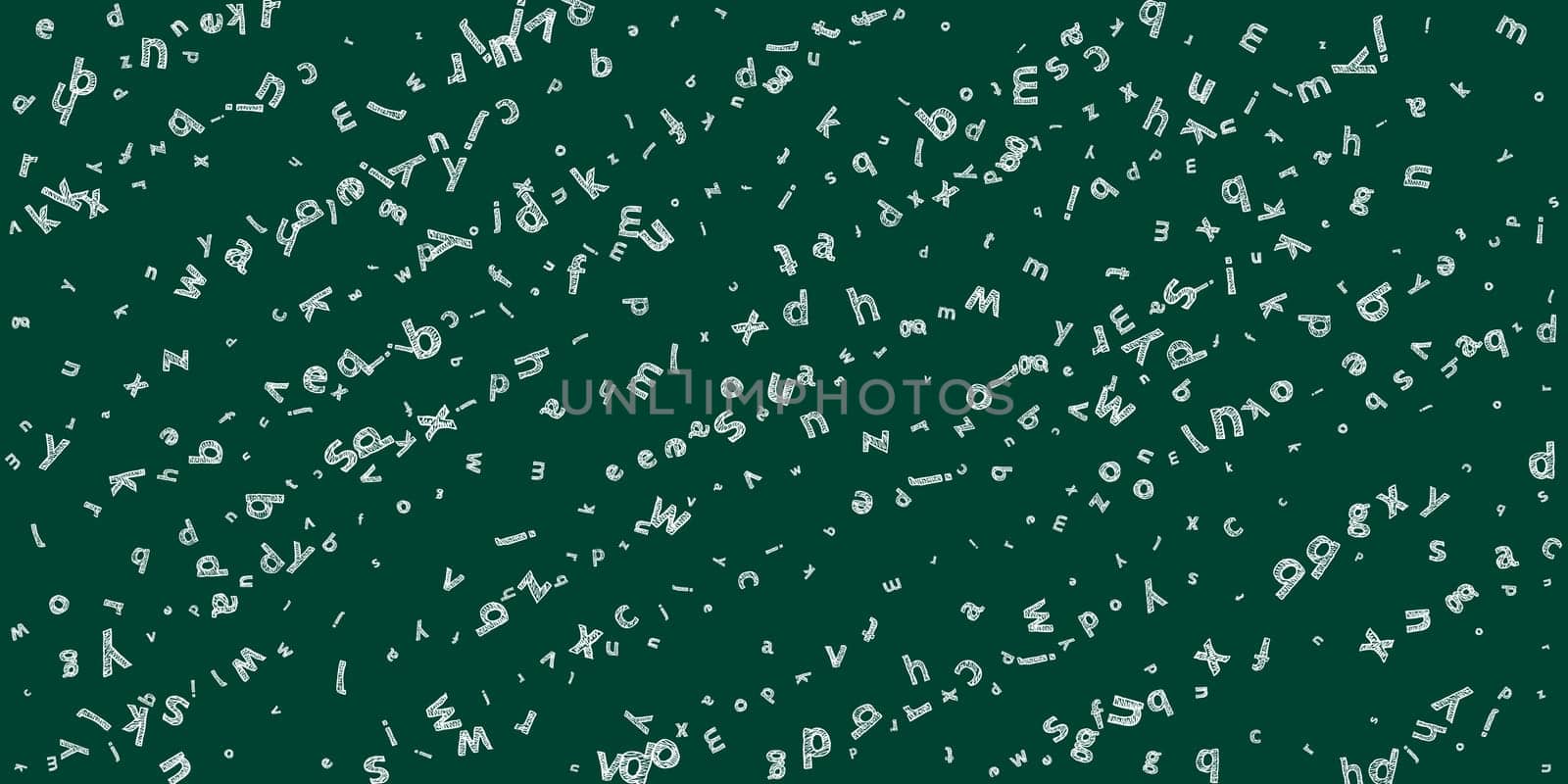 Falling letters of English language. Colorful childish flying characters of Latin alphabet. Foreign languages study concept. Back to school banner .