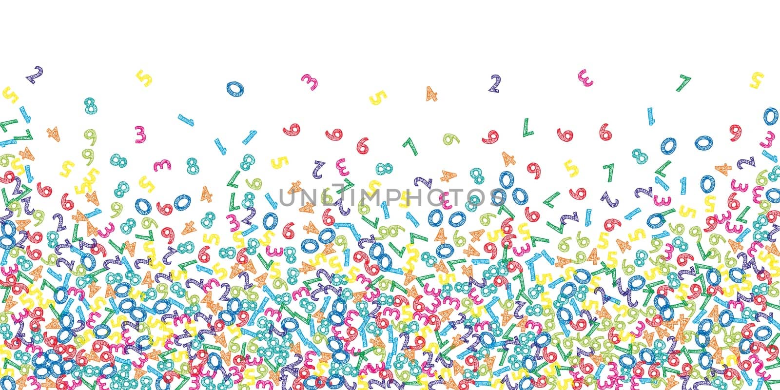 Flying latin letters. Colorful childish scattered charachters of English alphabet. Foreign languages study concept. Back to school banner .