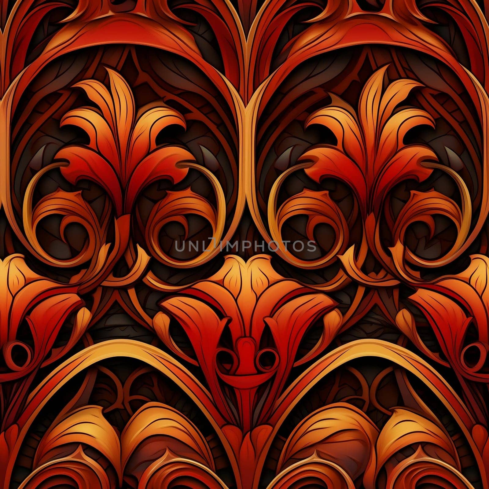 seamless floral pattern in art nouveau style. Generated by ai