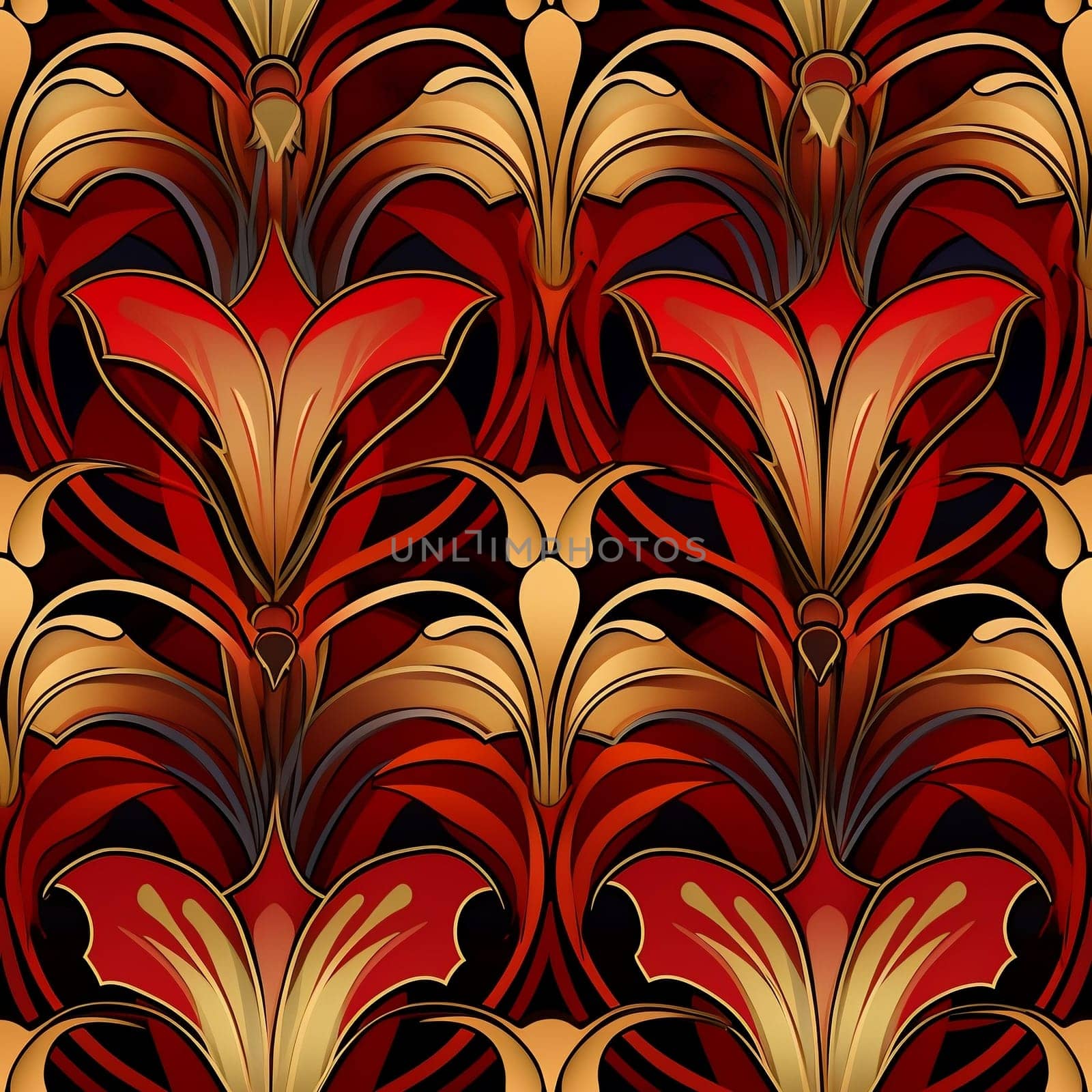 seamless floral pattern in art nouveau style. Generated by ai