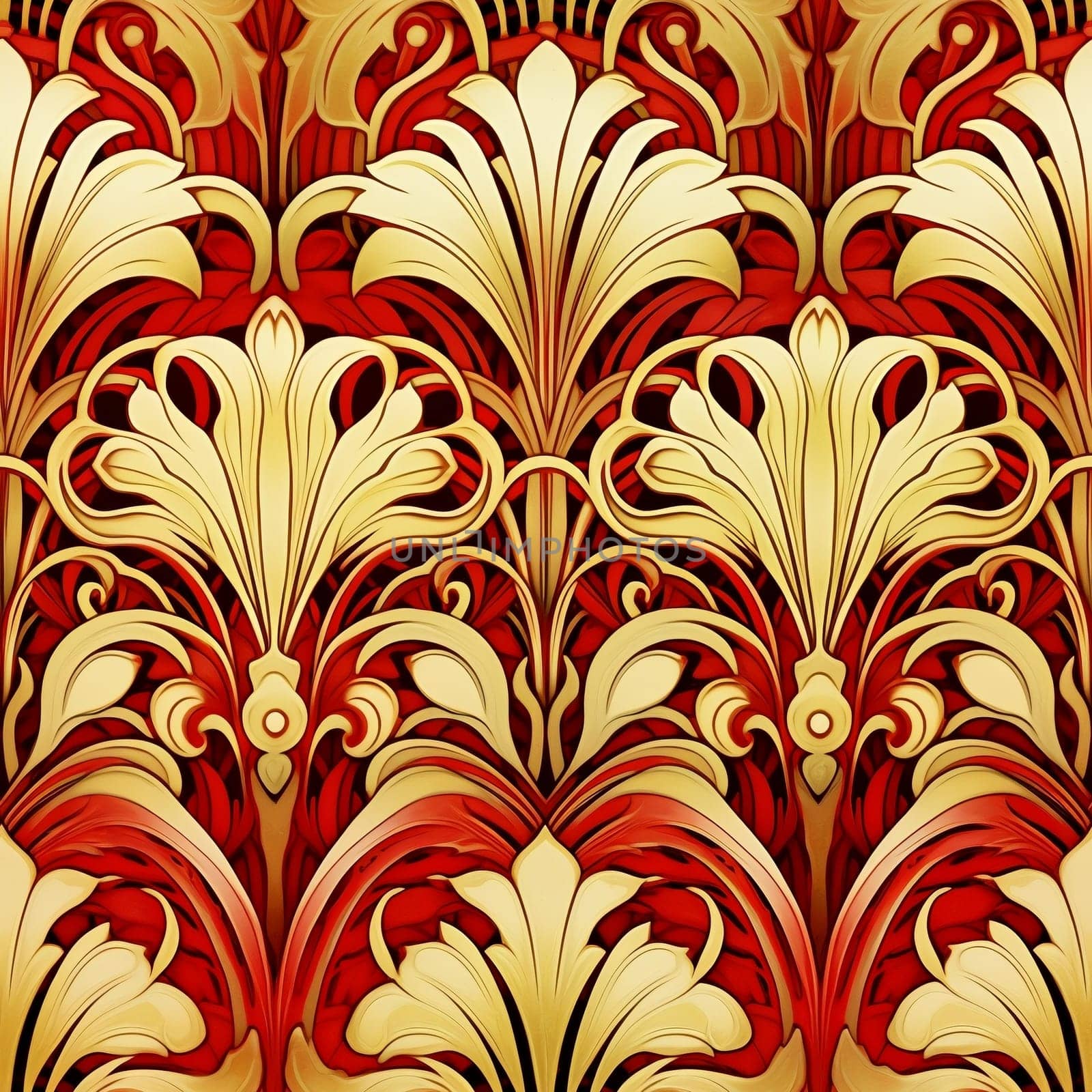 seamless floral pattern in art nouveau style. Generated by ai