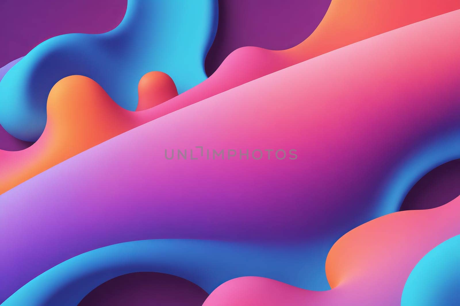 Vibrant fluid forms in an abstract pattern, featuring a blend of gradient colors.