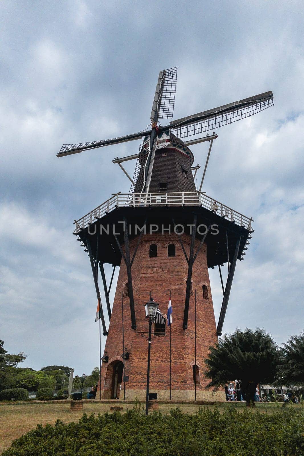 A dutch windmill in Holambra. touristic attraction in Holambra, SP Brazil. June 30, 2024.