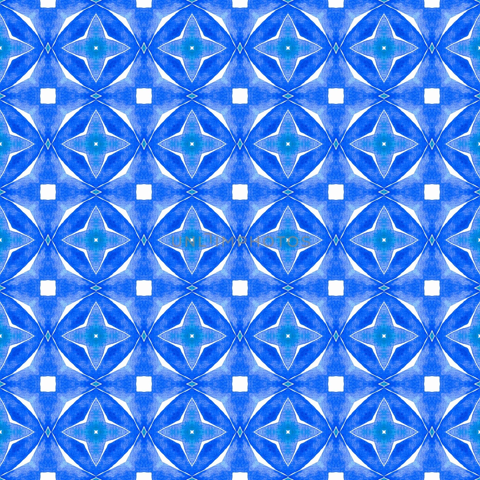 Green geometric chevron watercolor border. Blue bold boho chic summer design. Chevron watercolor pattern. Textile ready positive print, swimwear fabric, wallpaper, wrapping.