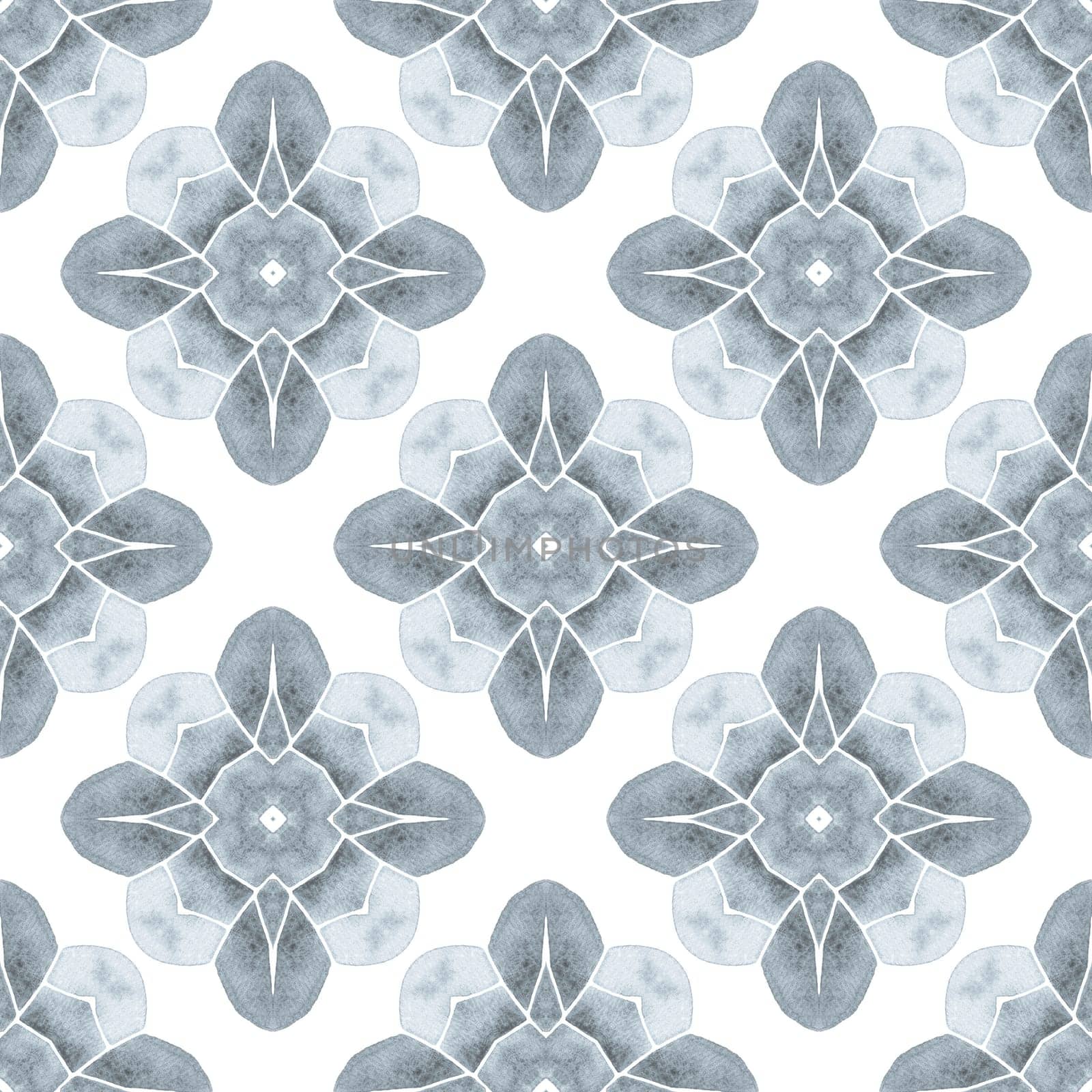 Medallion seamless pattern. Black and white bold boho chic summer design. Watercolor medallion seamless border. Textile ready rare print, swimwear fabric, wallpaper, wrapping.