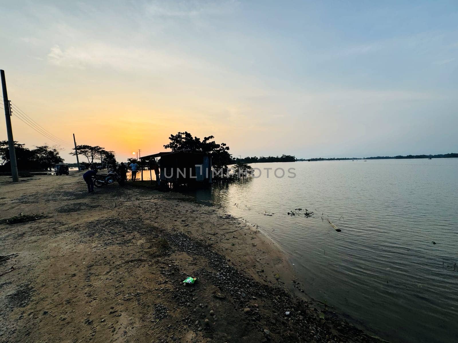 A serene body of water surrounded by lush trees and bushes, reflecting the natural beauty of the landscape. Ideal for nature, environmental, and landscape projects.