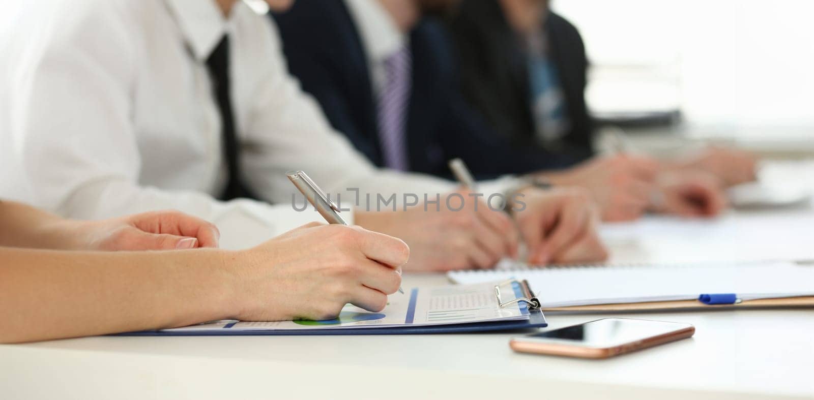 Group of people clap their arm in row during seminar closeup. Great news brief achievement win deal good job happy birthday employee introduce party positive welcome effective speech concept