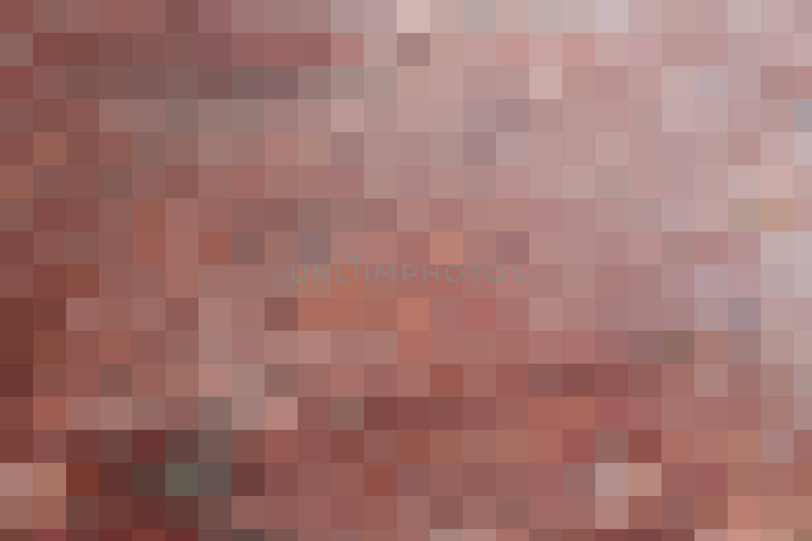 Geometric shape square pixel, polygon cube. Background from cubes. Background made of brown square pixels.