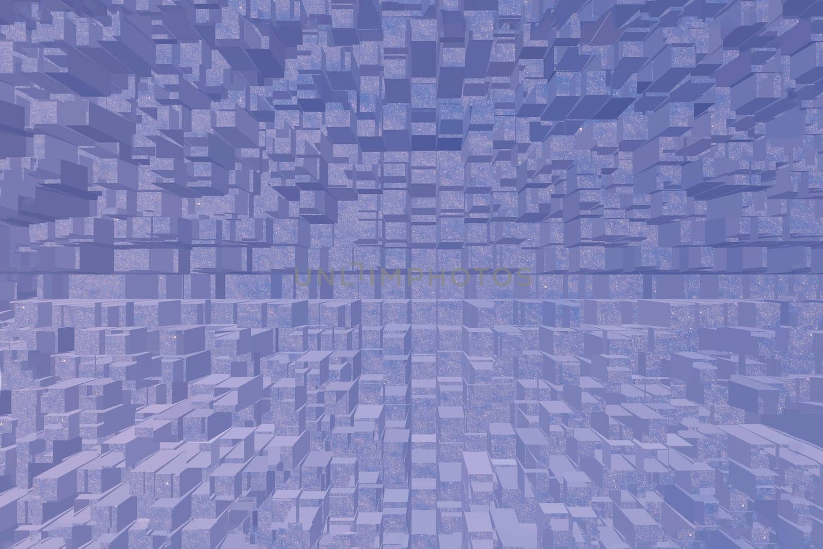 Geometric shape square pixel, polygon cube. Background from cubes. Background made of gradient cubes blue color.