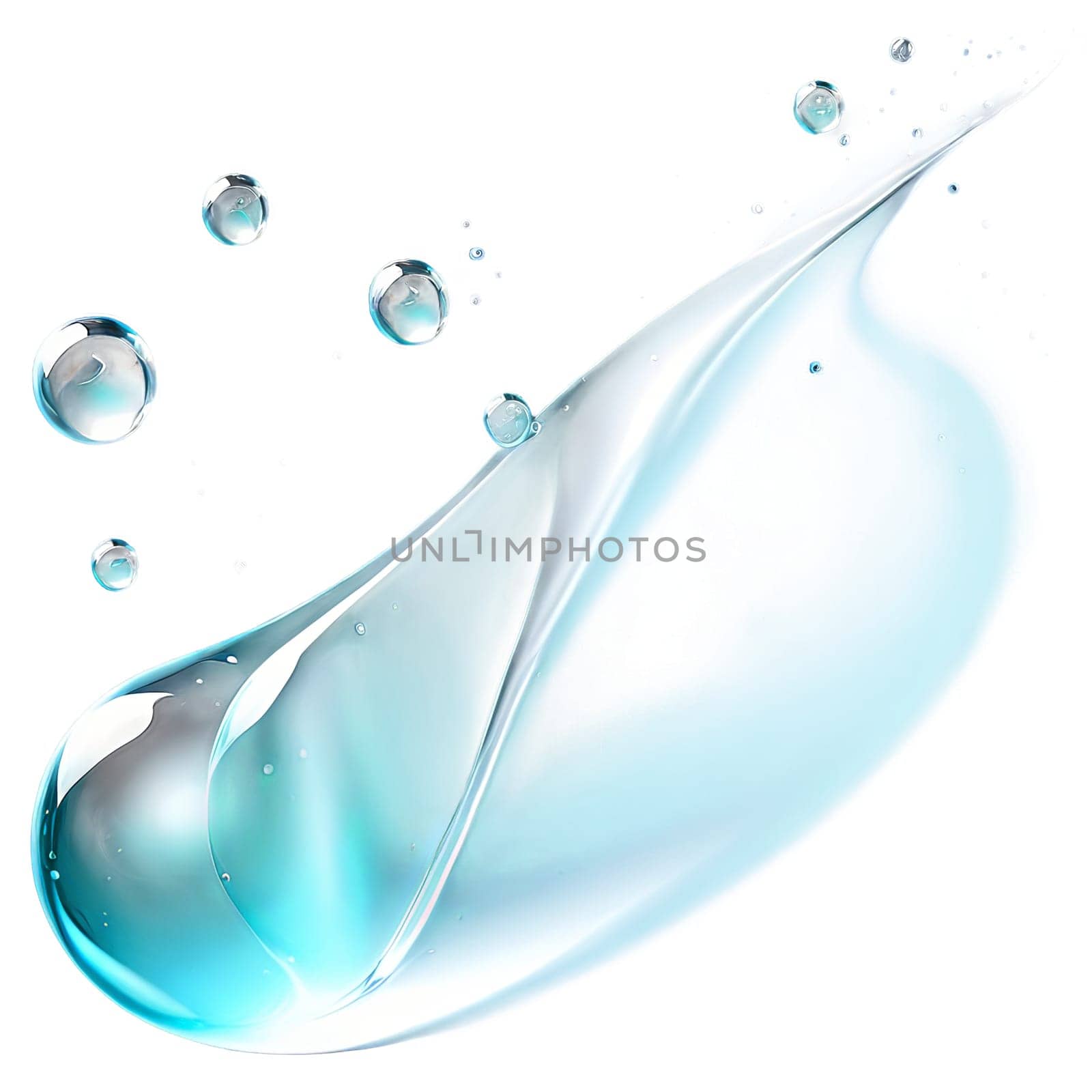 Vibrant drop water paint strokes merge in a dance of colors on a transparent canvas.