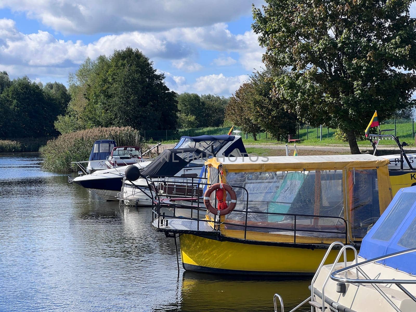 Boats by the lake, Silute, Lithuania. High quality photo