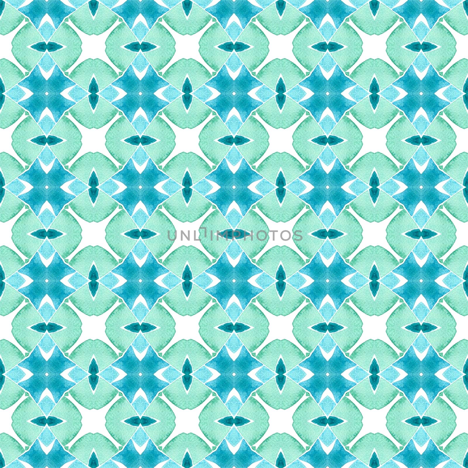 Oriental arabesque hand drawn border. Green tempting boho chic summer design. Textile ready authentic print, swimwear fabric, wallpaper, wrapping. Arabesque hand drawn design.