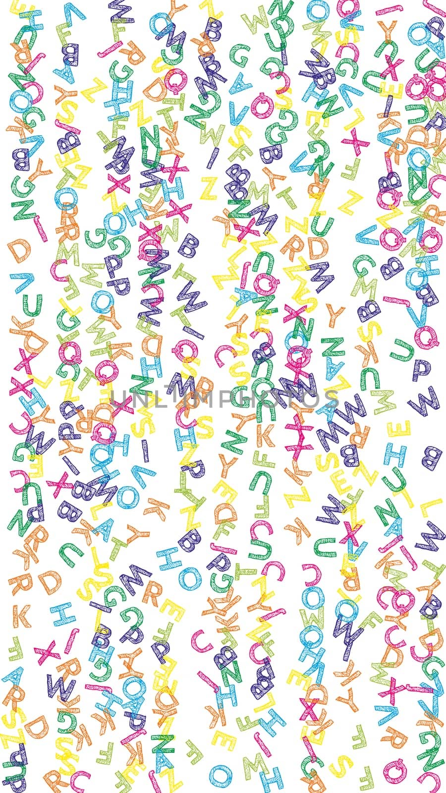 School notebook cover. Colorful childish floating letters of Latin alphabet. Foreign languages study concept. Back to school banner .