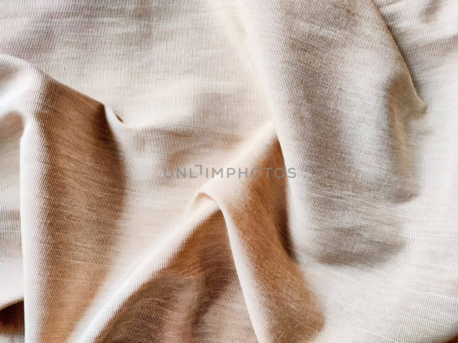 linen crumpled crumpled fabric background. Jute abstract woven fabric texture