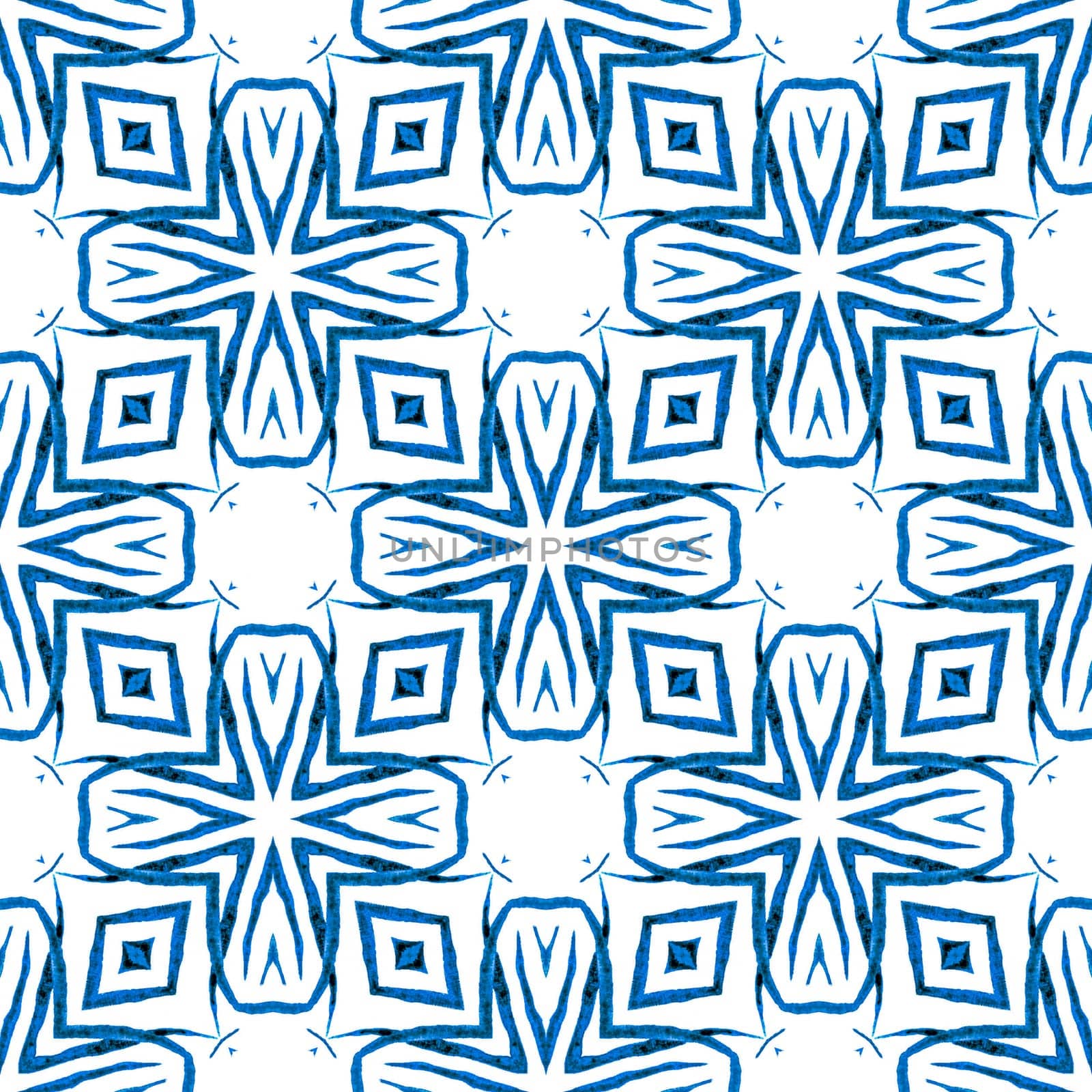 Hand drawn tropical seamless border. Blue flawless boho chic summer design. Tropical seamless pattern. Textile ready fair print, swimwear fabric, wallpaper, wrapping.